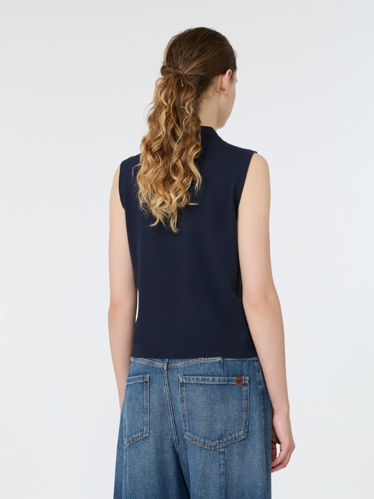 Stretch viscose sweater - NAVY - 3