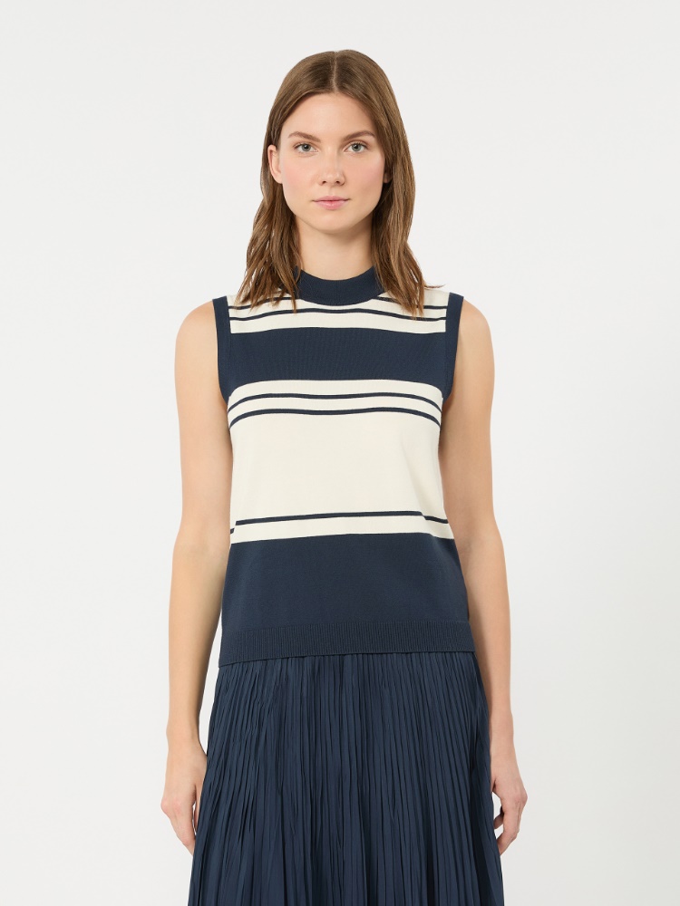 Stretch viscose sweater - NAVY - 2