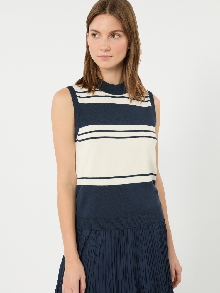 Stretch viscose sweater - NAVY - 4
