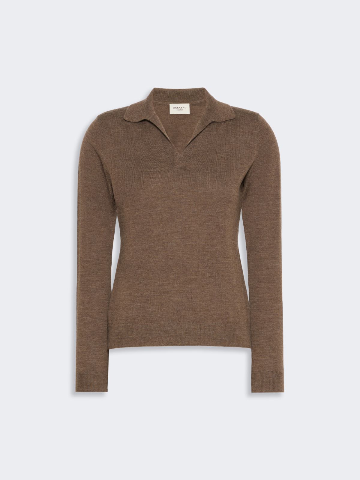 Wool and cashmere yarn polo shirt - MARRON GLACE' - Max Mara - 5