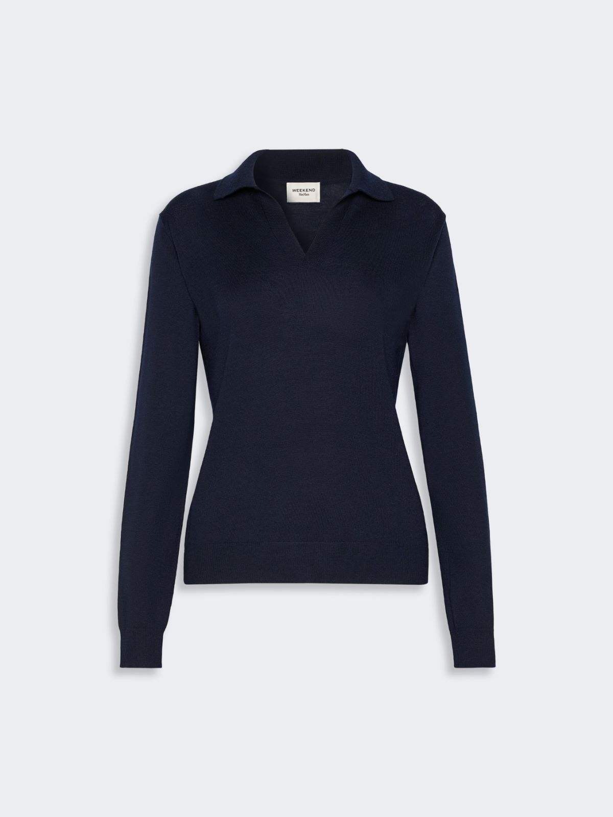 Wool and cashmere yarn polo shirt - NAVY - Max Mara - 5