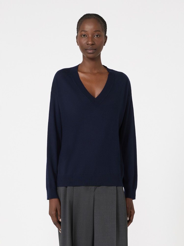 Weicher Pullover aus Wolle und Kaschmir - BLAU - Max Mara - 2
