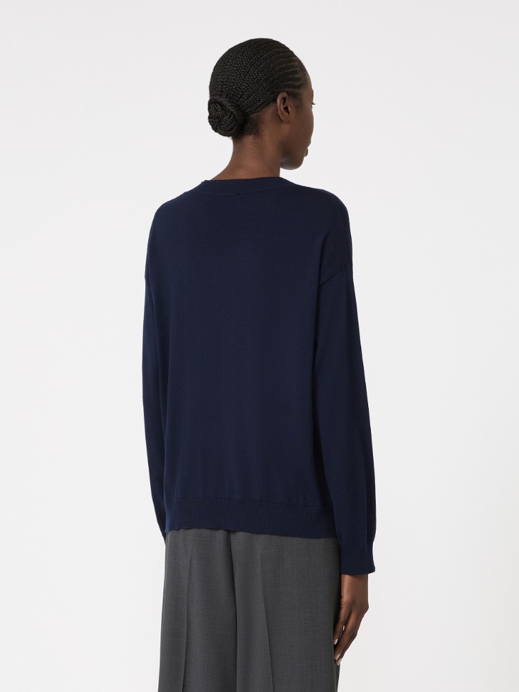 Weicher Pullover aus Wolle und Kaschmir - BLAU - Max Mara - 3