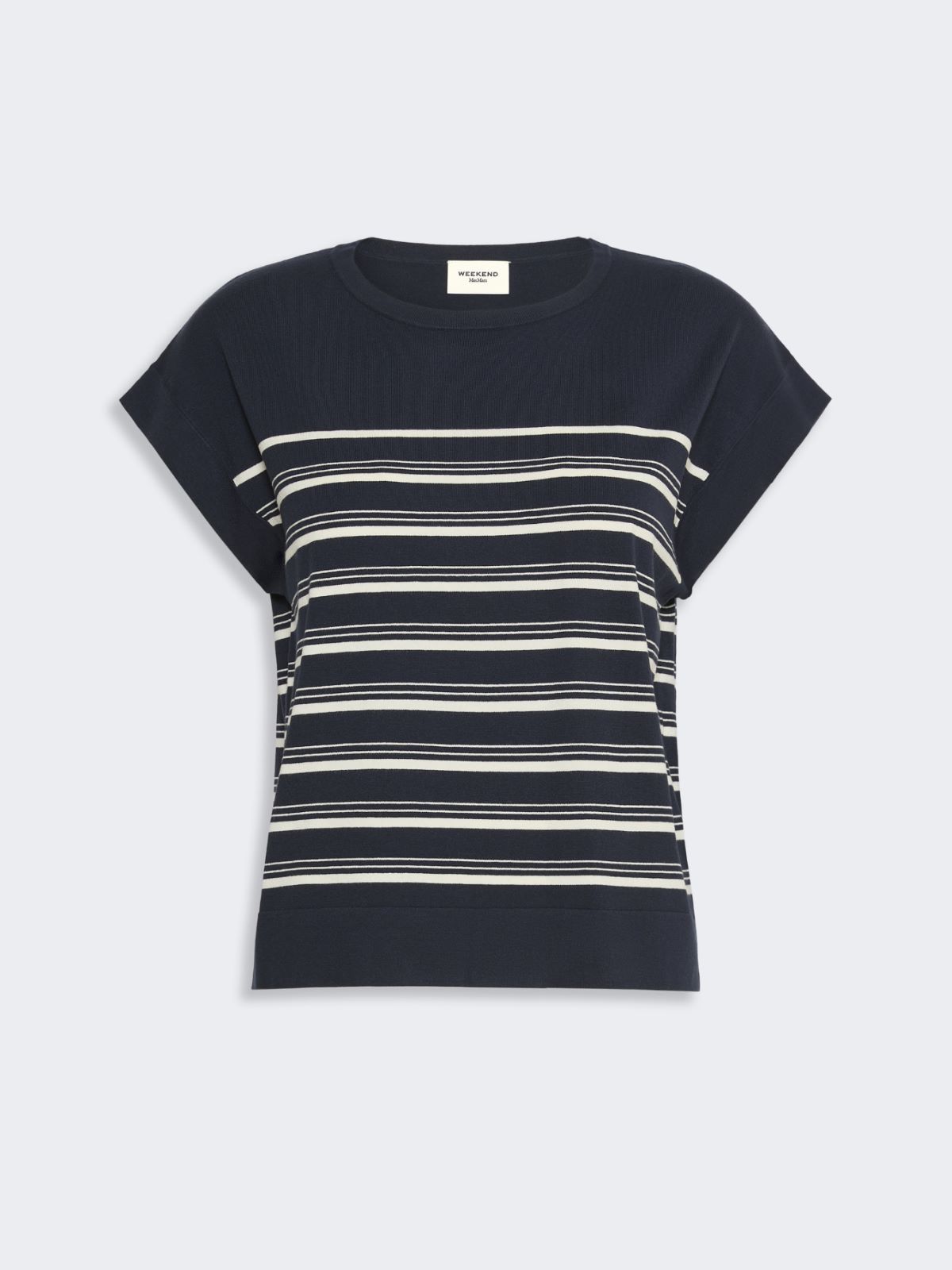 Short-sleeved viscose sweater - NAVY - Max Mara - 5