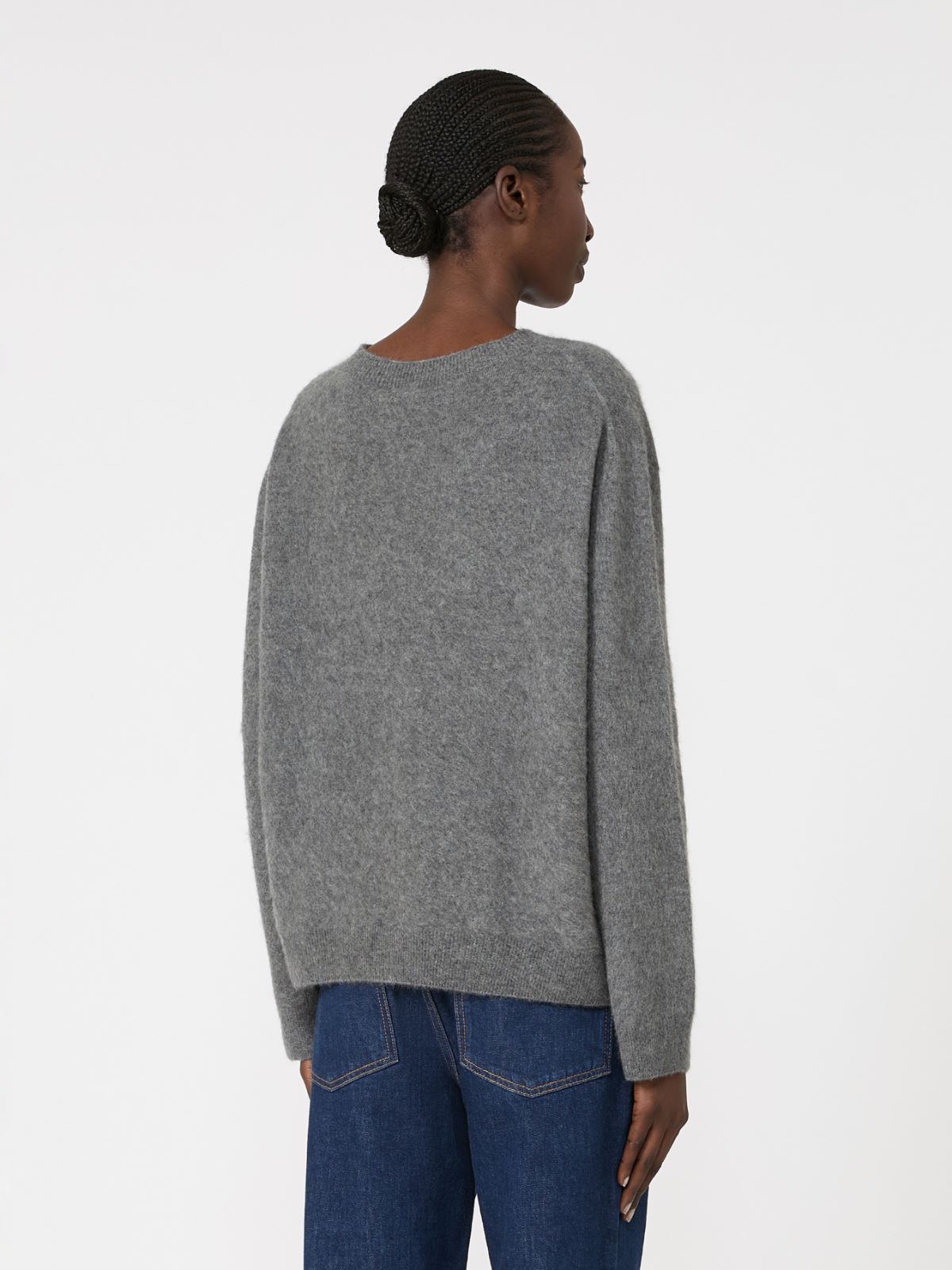 Wool and cashmere crewneck sweater - DARK GREY - Max Mara - 3