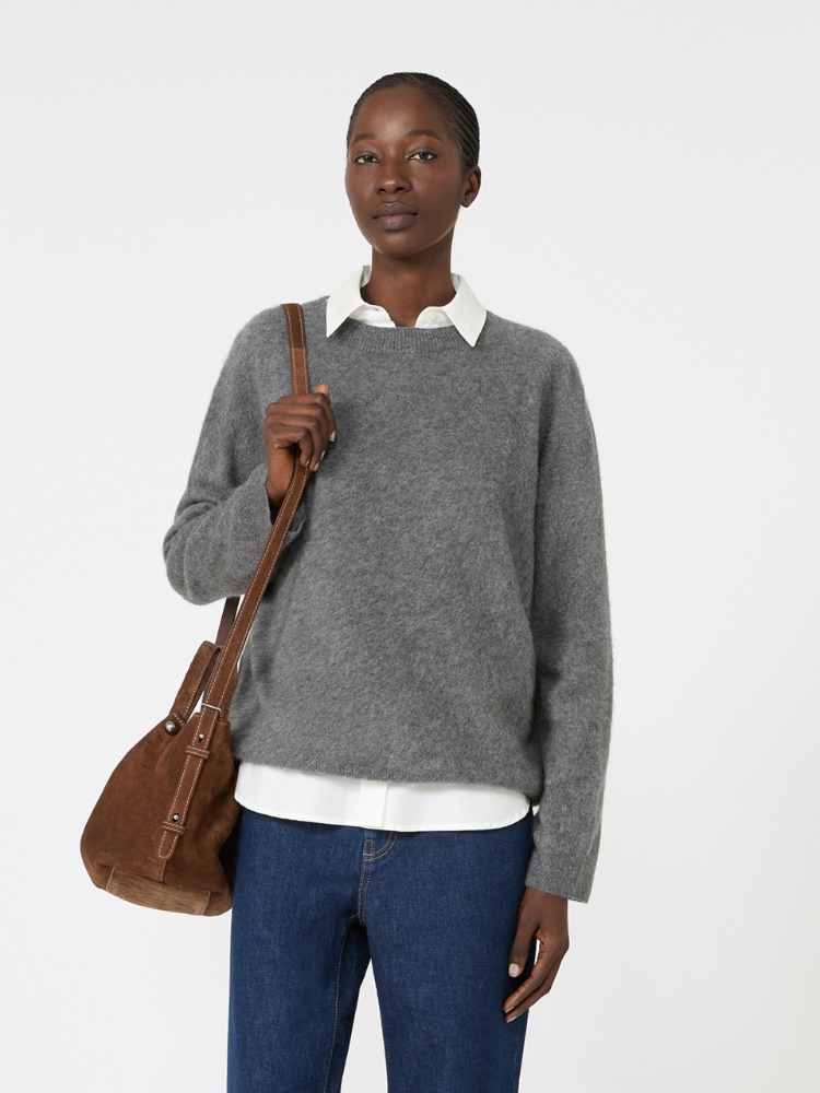Wool and cashmere crewneck sweater - DARK GREY - Max Mara - 4