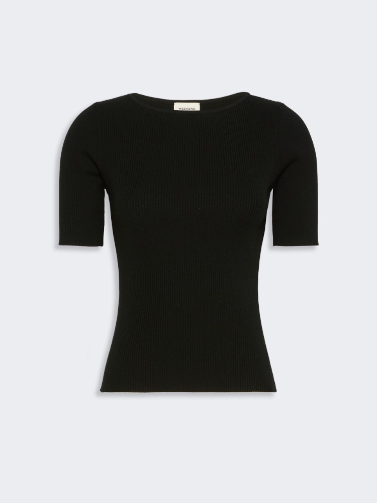 Maglia aderente in viscosa stretch - NERO - 5