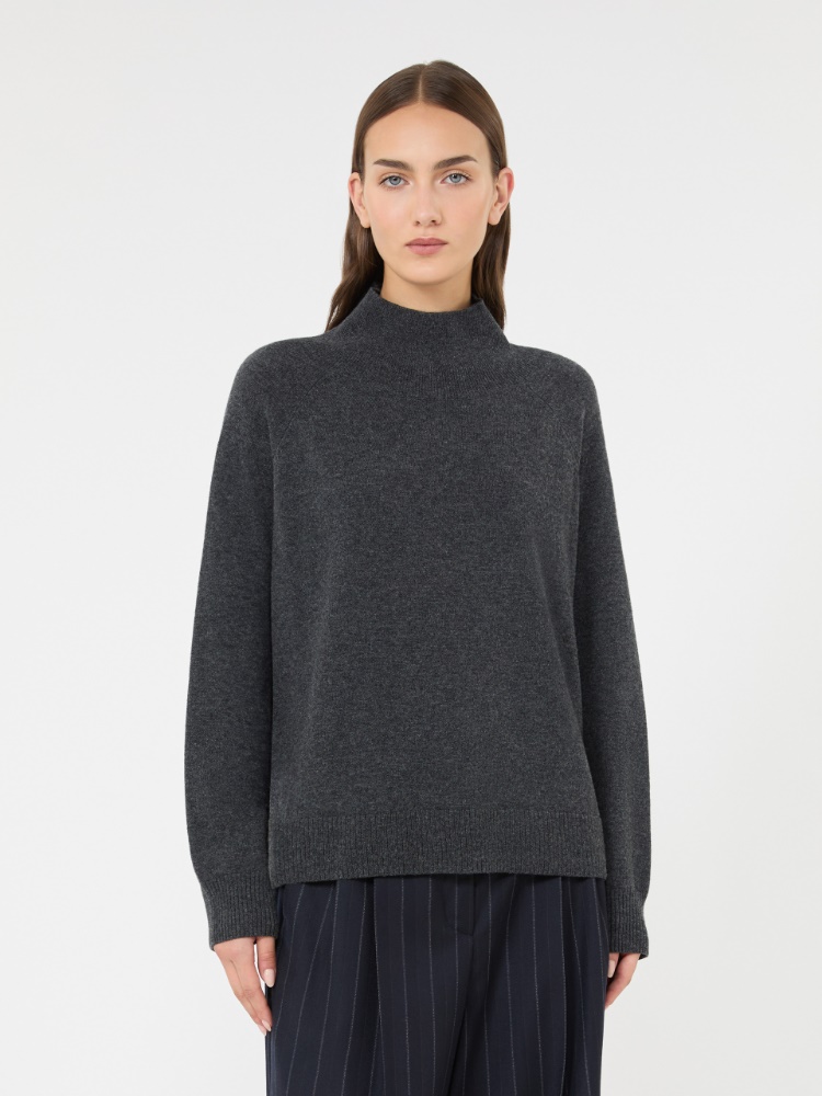 Carded wool and cashmere yarn sweater - DARK GREY - Max Mara - 2