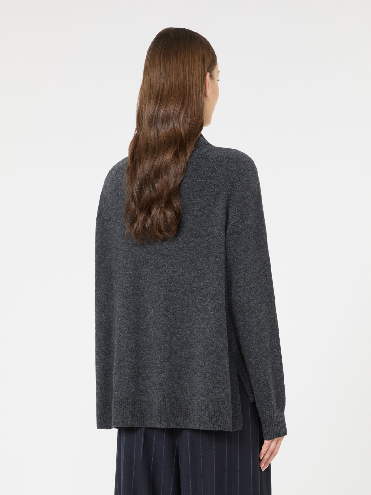 Carded wool and cashmere yarn sweater - DARK GREY - Max Mara - 3