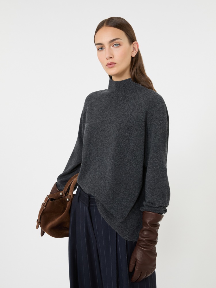 Carded wool and cashmere yarn sweater - DARK GREY - Max Mara - 4