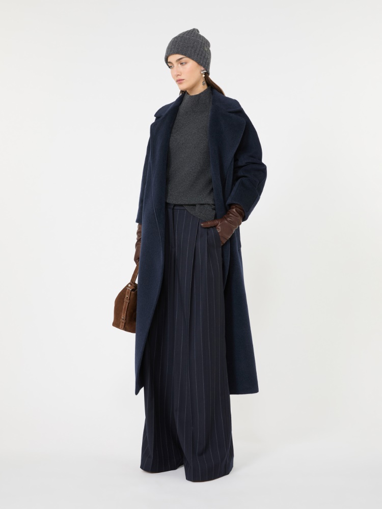 Carded wool and cashmere yarn sweater - DARK GREY
