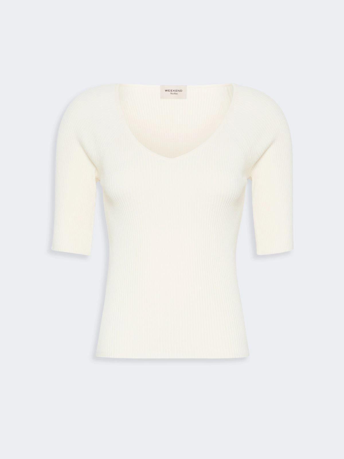 Rib-knit stretch viscose sweater - ECRU - Max Mara - 5