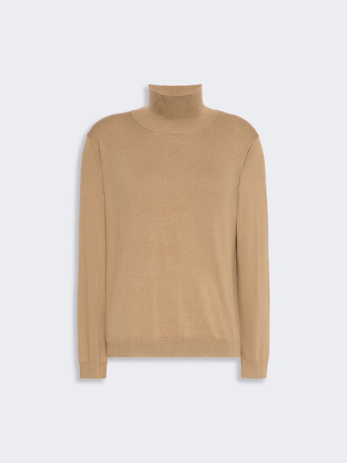 Wool and silk knit turtleneck - CAMEL - Max Mara - 5