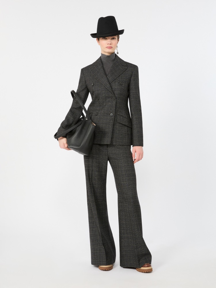 Wool and silk knit turtleneck - DARK GREY