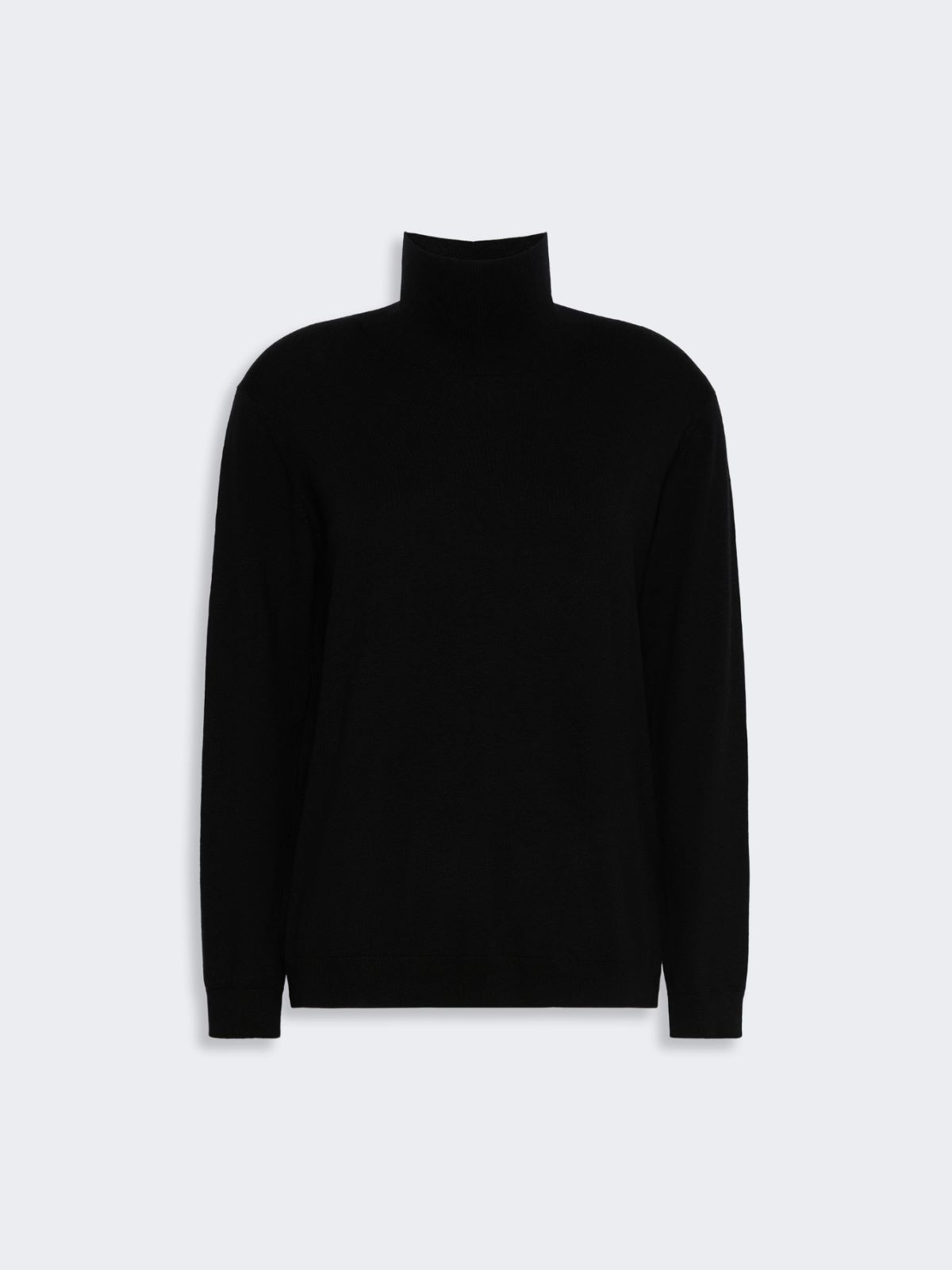Wool and silk knit turtleneck - BLACK - Max Mara - 5