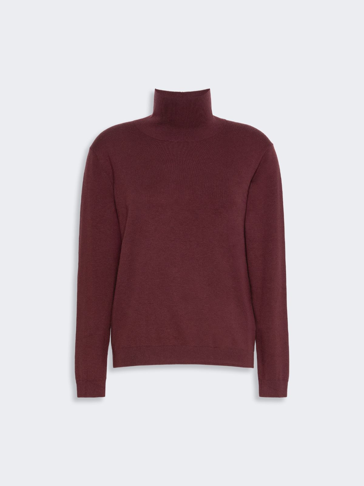 Wool and silk knit turtleneck - BORDEAUX - Max Mara - 5