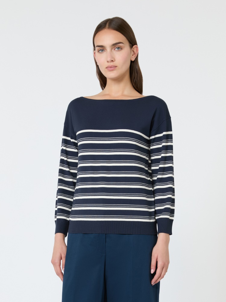 Pullover aus Viskose im Glattstrick - BLAU - 2