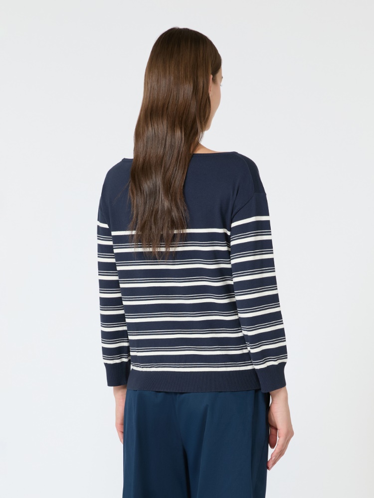 Pullover aus Viskose im Glattstrick - BLAU - 3