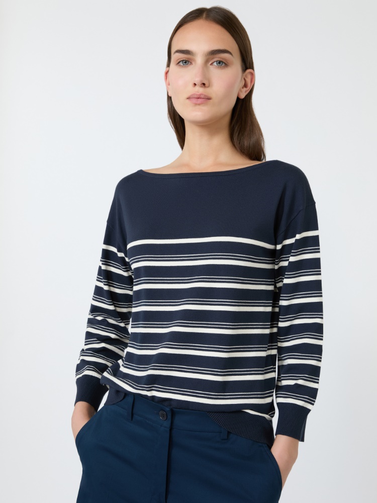 Pullover aus Viskose im Glattstrick - BLAU - 4