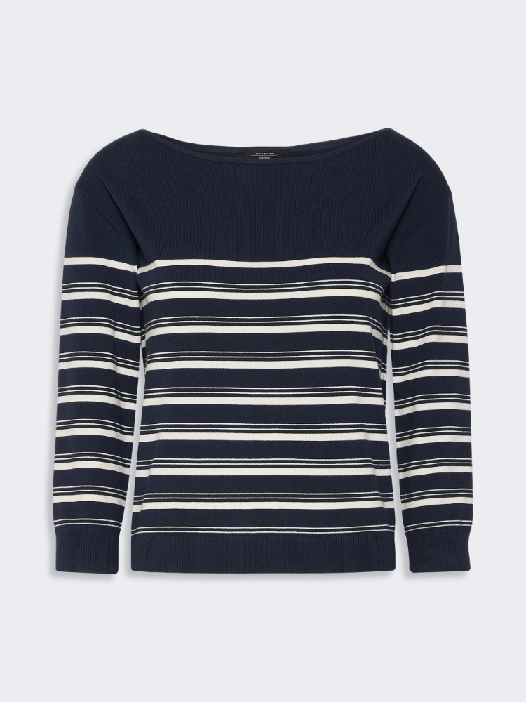 Pullover aus Viskose im Glattstrick - BLAU