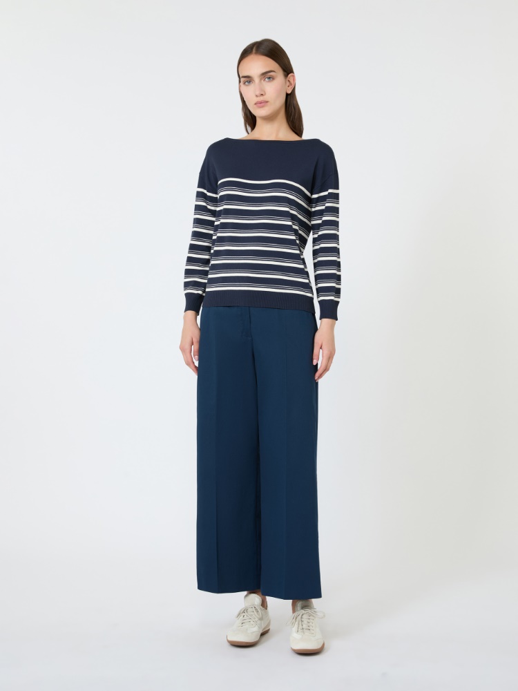 Pullover aus Viskose im Glattstrick - BLAU - 1