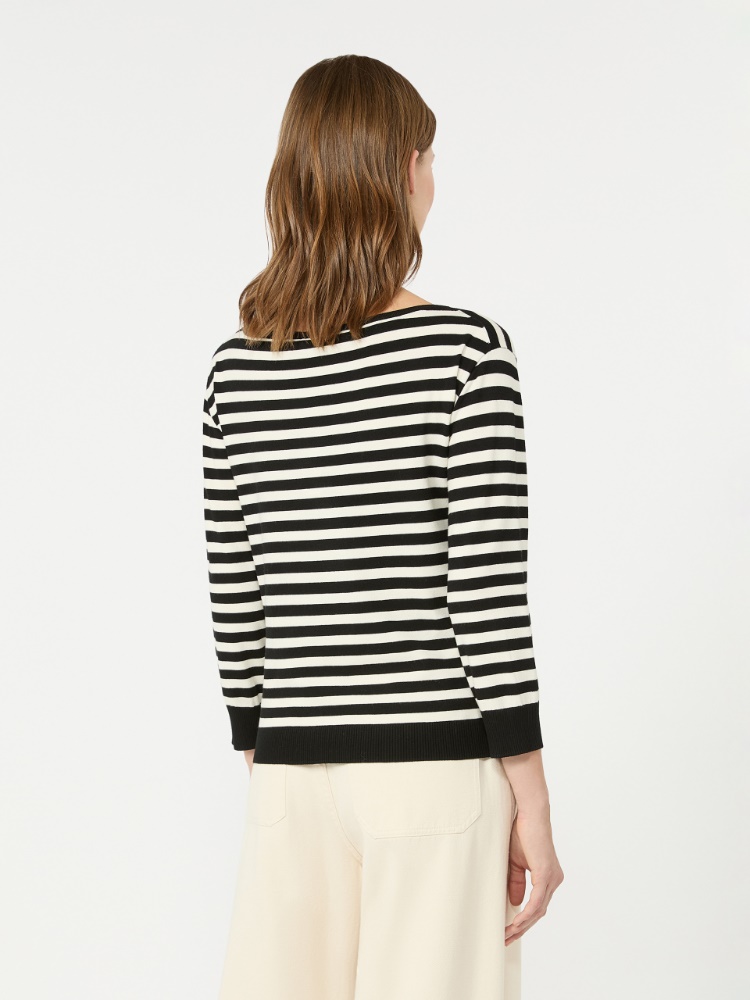 Stockinette-stitched viscose yarn sweater - BLACK - 3