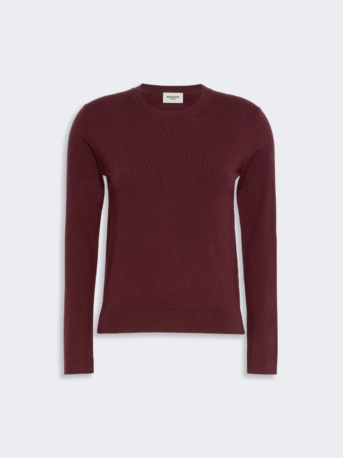 Sweter z przędzy wełniano-jedwabnej - BORDOWY - Max Mara - 5