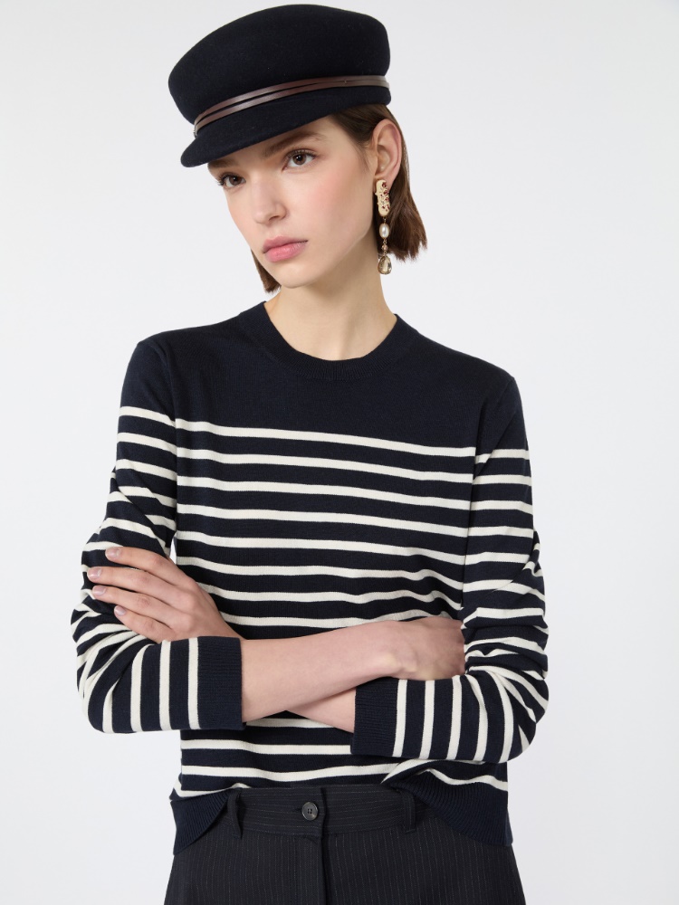[シチリア] シルク ウール ニット - NAVY - Max Mara - 4