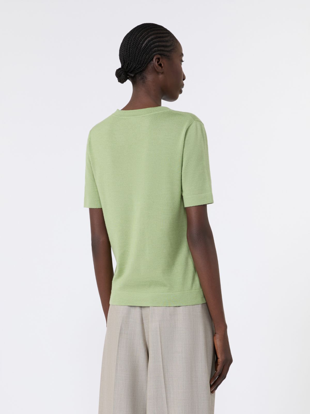 Maglia in lana, seta e cachemire - VERDE - Max Mara - 3