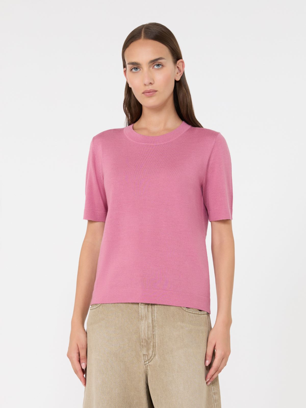 Wool, silk and cashmere sweater - RASPBERRY - Max Mara - 2