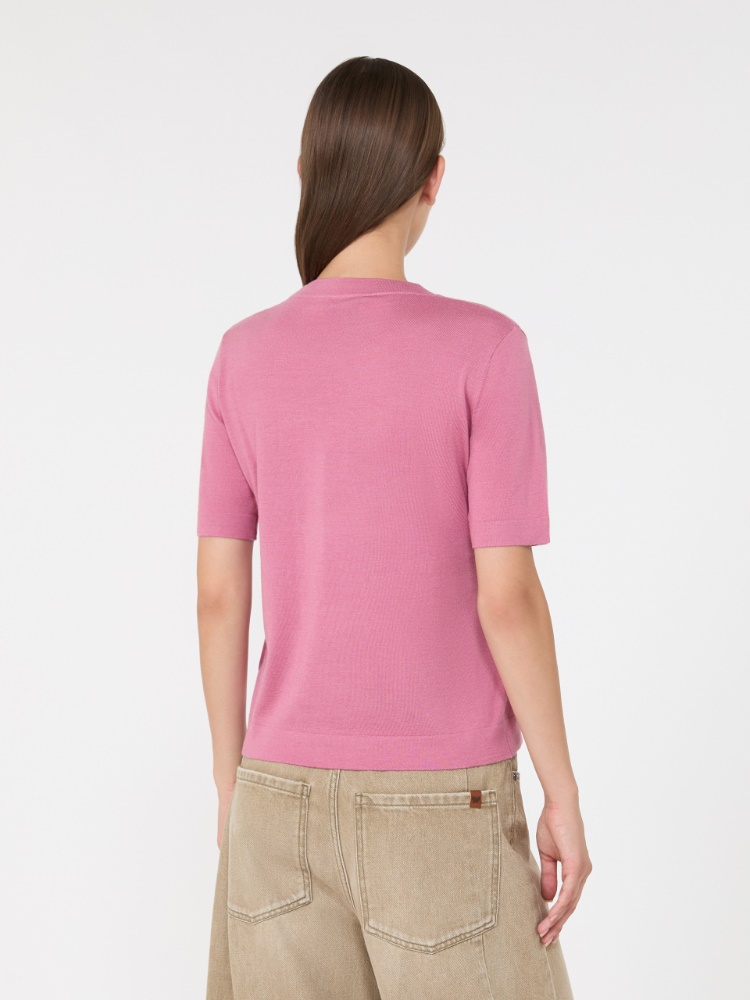 Wool, silk and cashmere sweater - RASPBERRY - Max Mara - 3