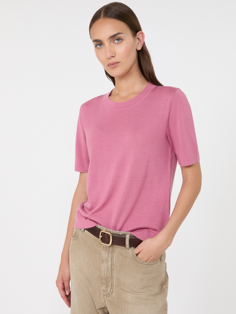 Wool, silk and cashmere sweater - RASPBERRY - Max Mara - 4