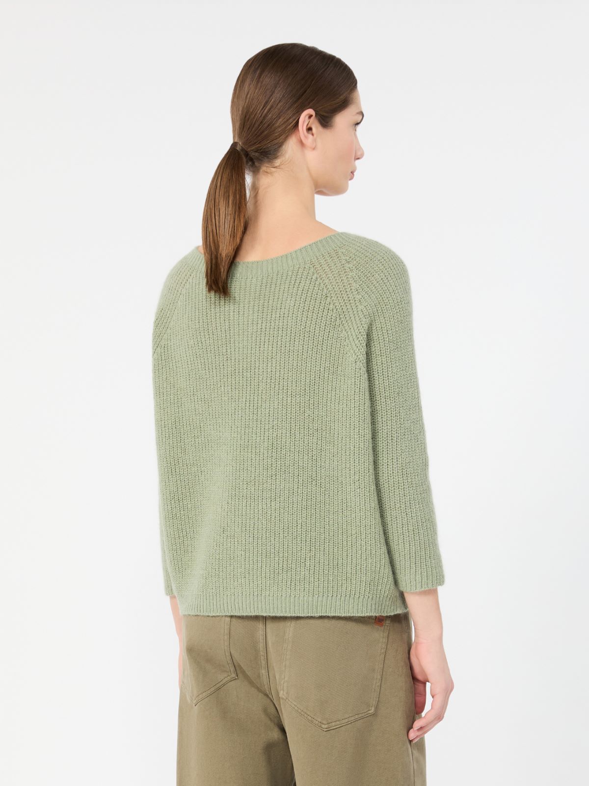 Maglia in filato di misto mohair - VERDE SALVIA - Max Mara - 3