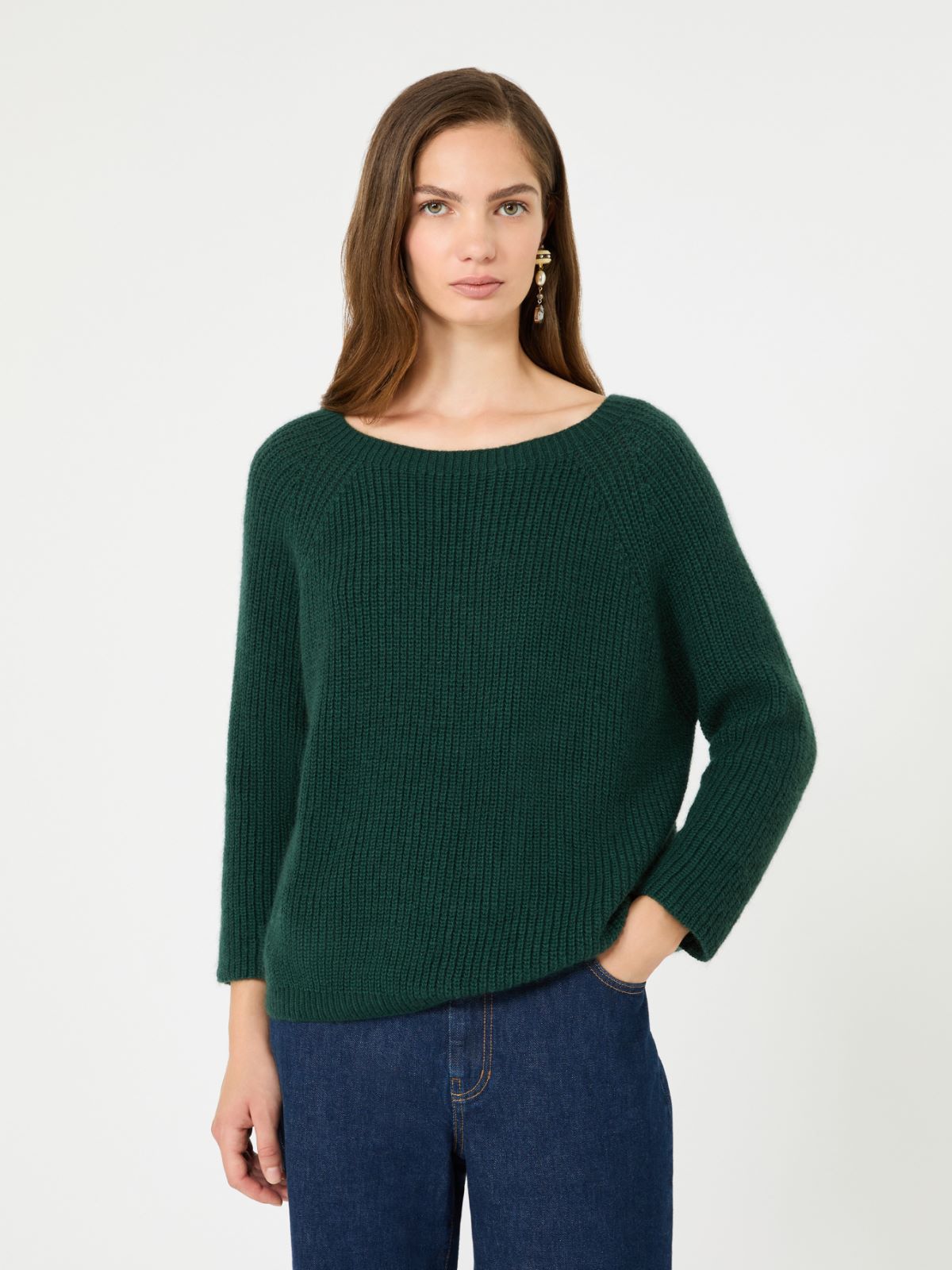 Pull en fil de mohair mélangé - VERT FONCE' - Max Mara - 4
