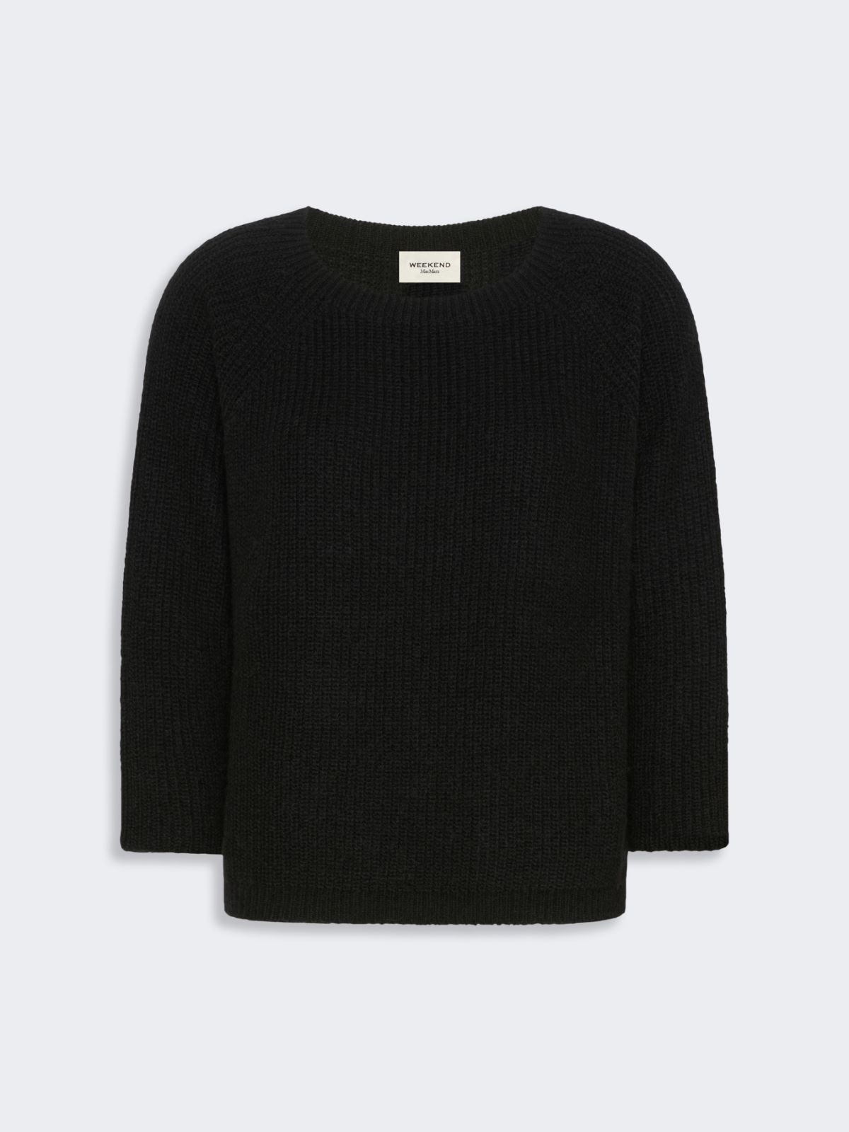 Dzianinowy sweter z domieszką moheru - CZARNY - Max Mara - 5