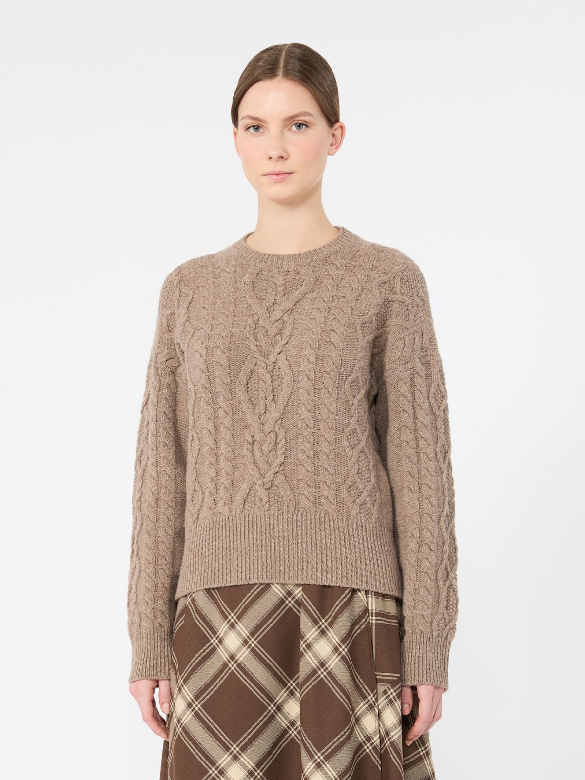 Maglia in filato di lana a trecce - NOCCIOLA - Max Mara - 2