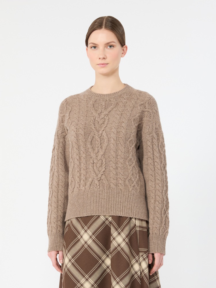 Maglia in filato di lana a trecce - NOCCIOLA - Max Mara - 2