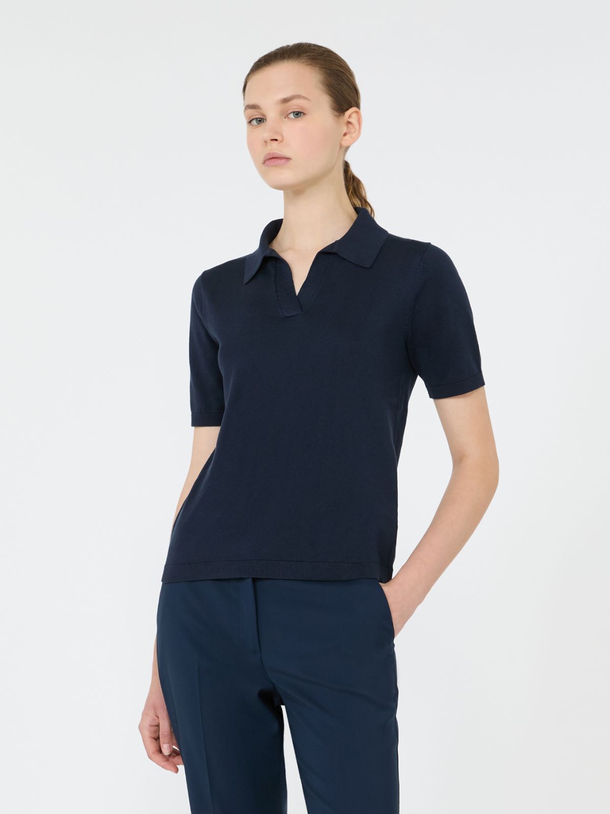 Silk and cotton yarn sweater - NAVY - Max Mara - 2