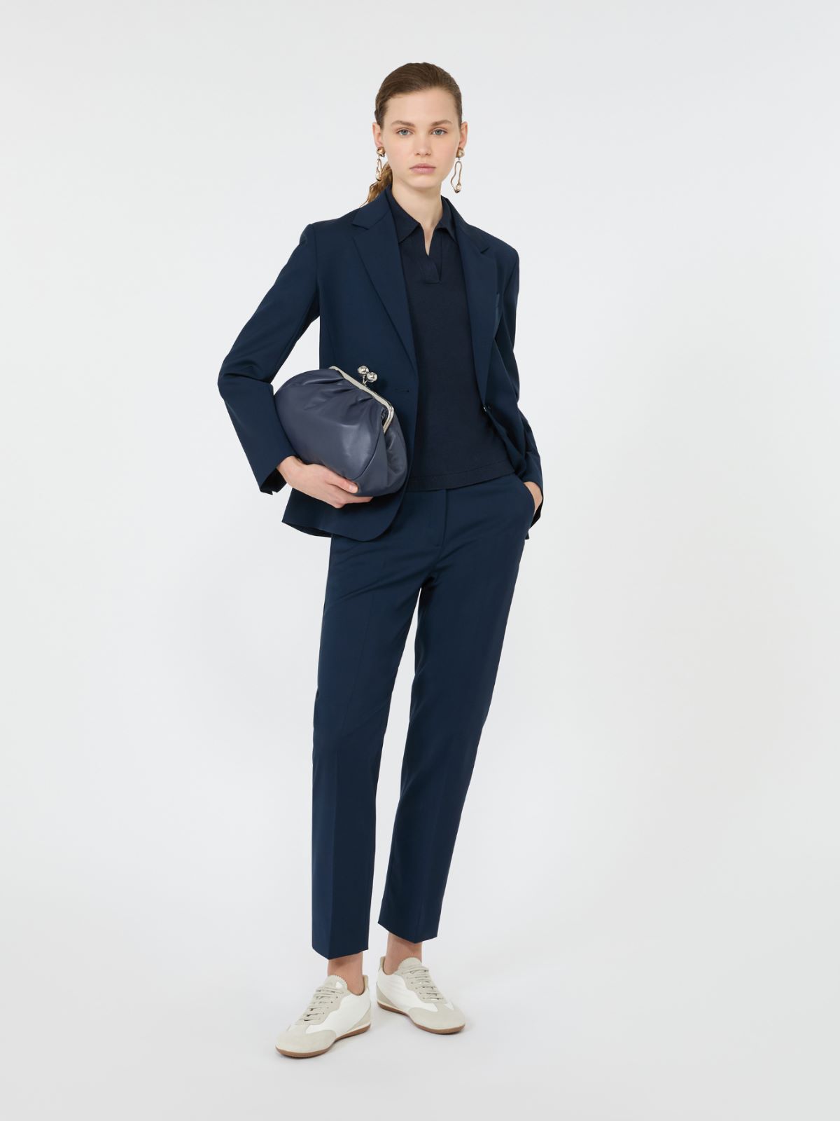 Silk and cotton yarn sweater - NAVY