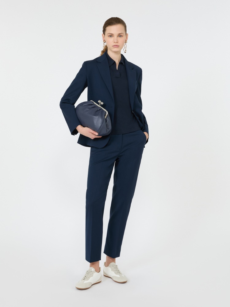 Silk and cotton yarn sweater - NAVY