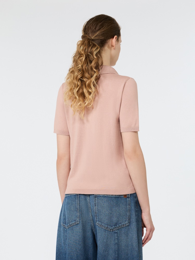 Silk and cotton yarn sweater - PINK - 3
