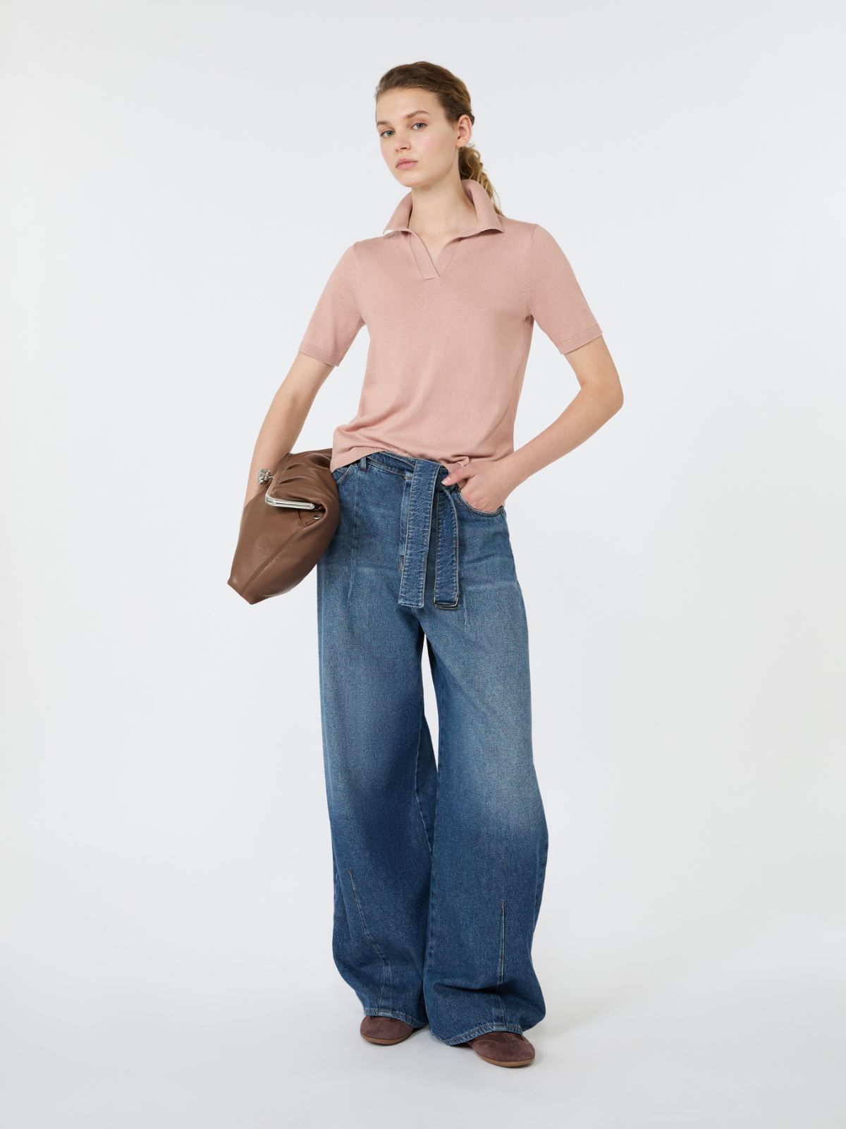 Silk and cotton yarn sweater + PINK - Max Mara