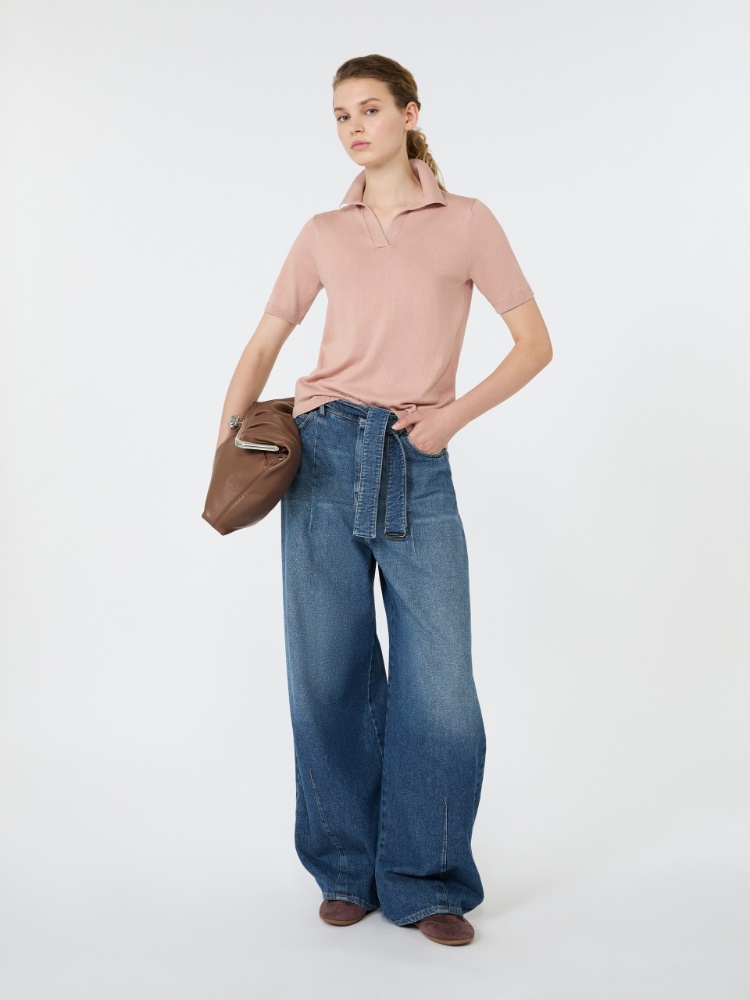 Silk and cotton yarn sweater - PINK