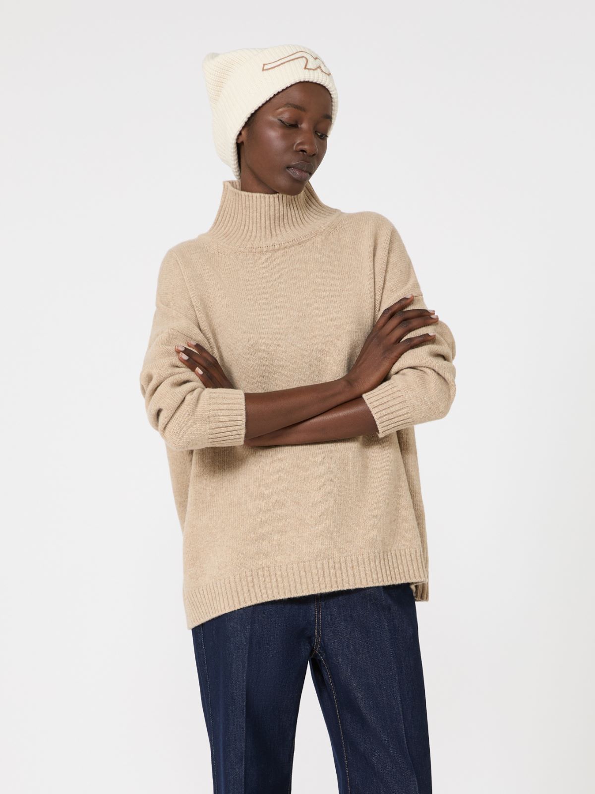 Wool knit turtleneck jumper - BEIGE - Max Mara - 4