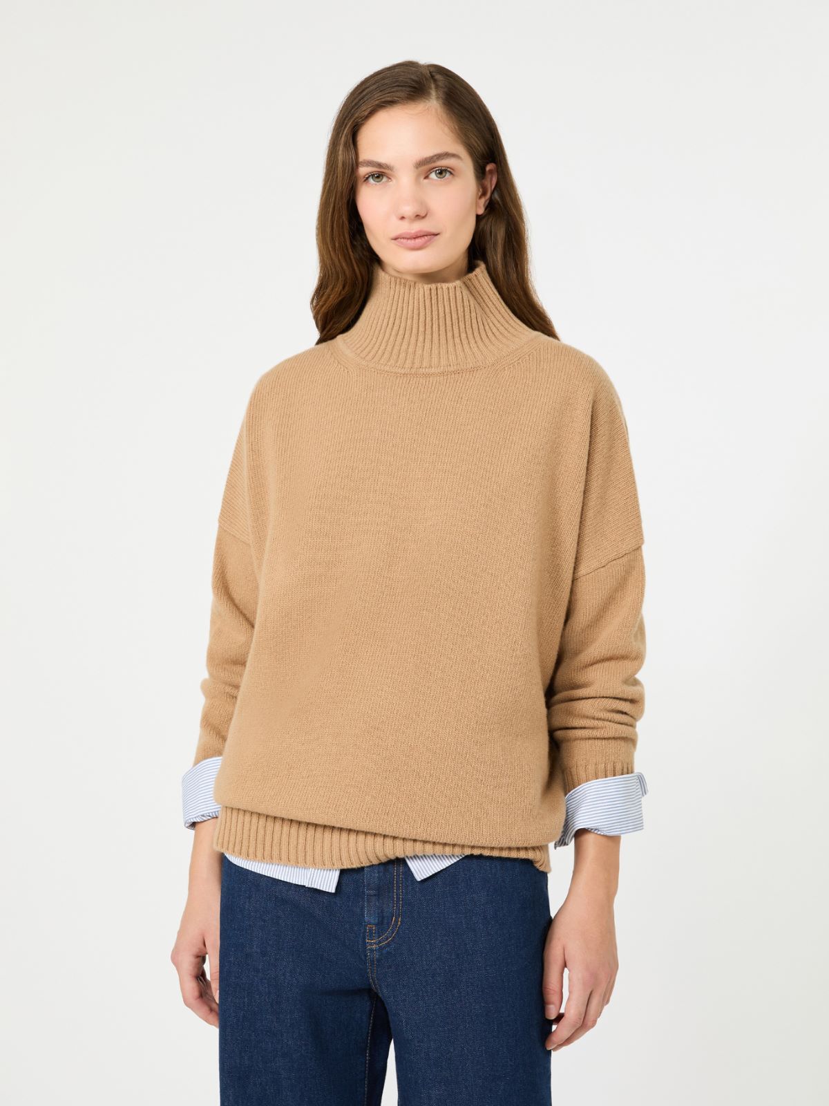 Wool knit turtleneck jumper - CAMEL - Max Mara - 4