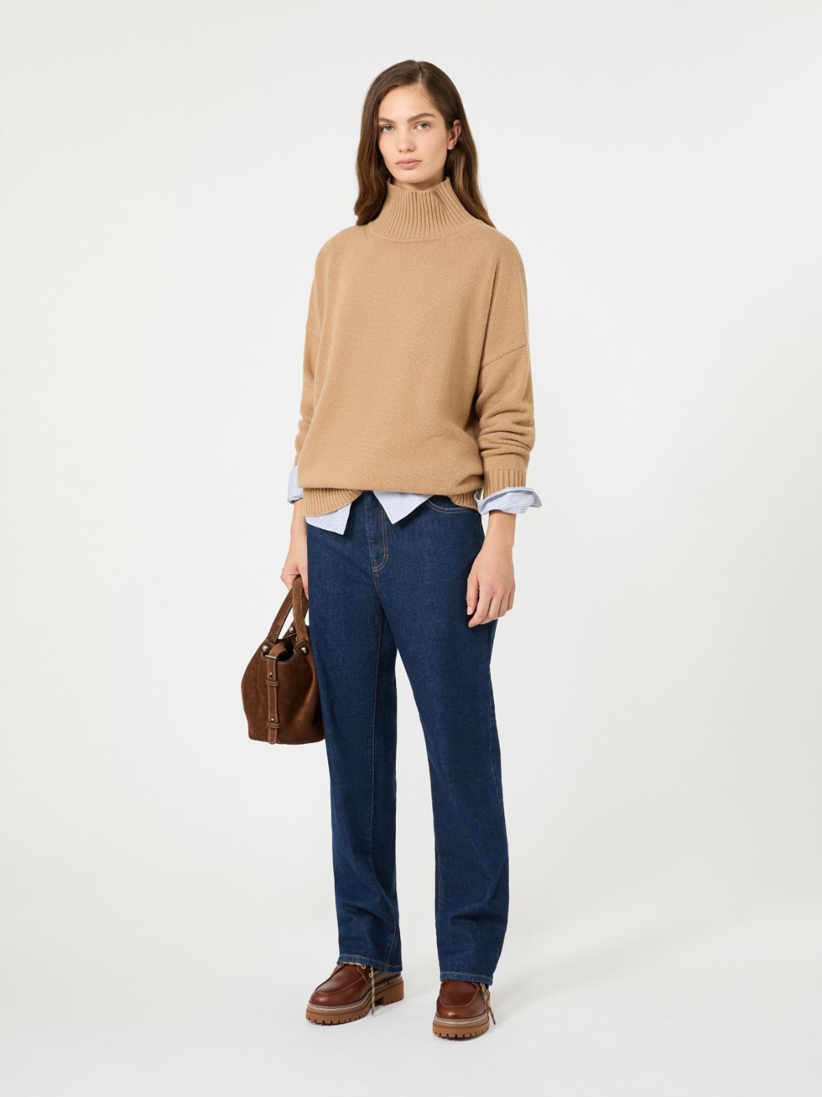 Wool knit turtleneck jumper - CAMEL - Max Mara