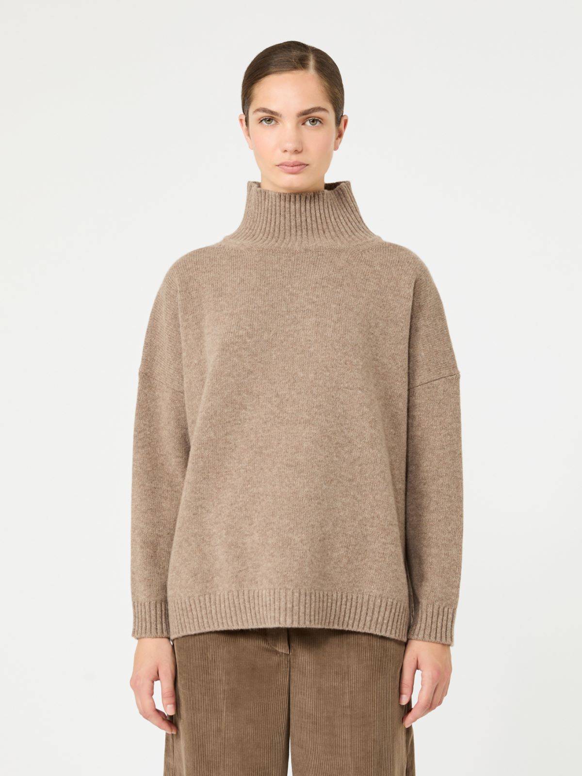 Wool knit turtleneck jumper - HAZELNUT BROWN - Max Mara - 2