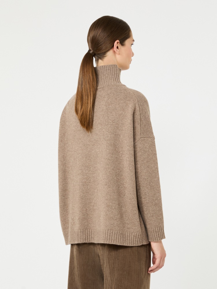 Wool knit turtleneck jumper - HAZELNUT BROWN - Max Mara - 3