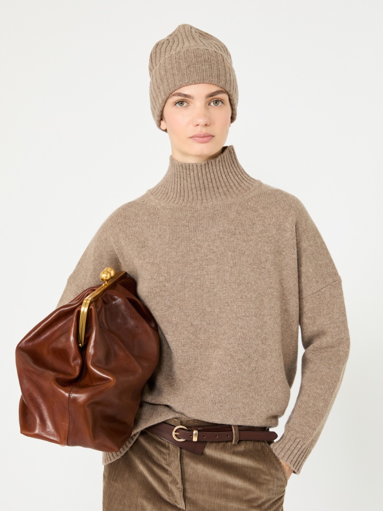 Wool knit turtleneck jumper - HAZELNUT BROWN - Max Mara - 4