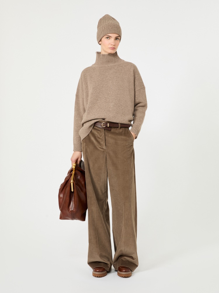 Wool knit turtleneck jumper + HAZELNUT BROWN - Max Mara